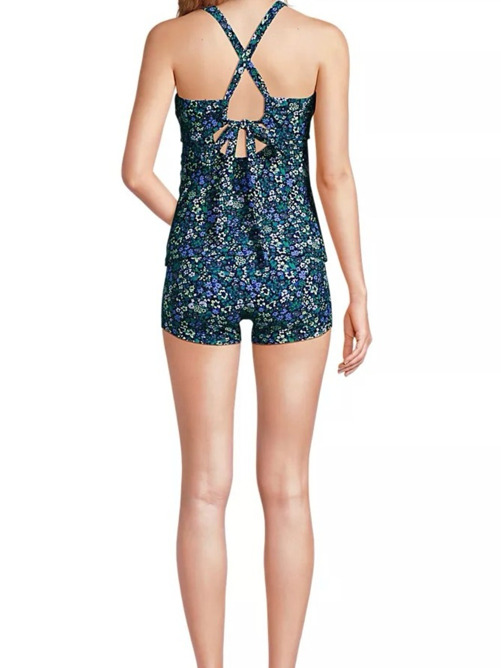 Floral Tankini Top Lands’ End M New